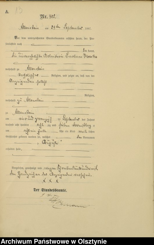 image.from.unit.number "Geburts-Haupt-Register Tom II,Nr 394 -590"