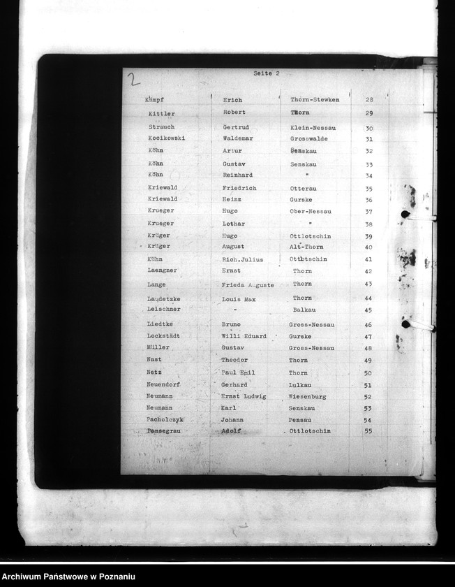 Obraz 6 z jednostki "Wykaz miejscowych Niemców, którzy zginęli w 1939 roku (pow) Thorn (Toruń)"