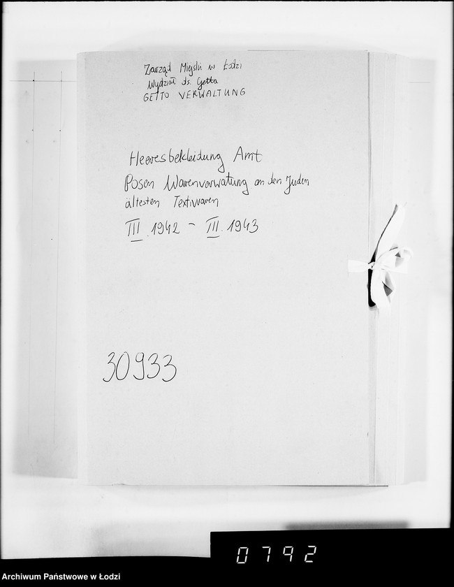 Obraz 4 z jednostki "Heeresbekleidungsamt Posen Warenverwertung an den Juden Ältesten. Textilwaren"