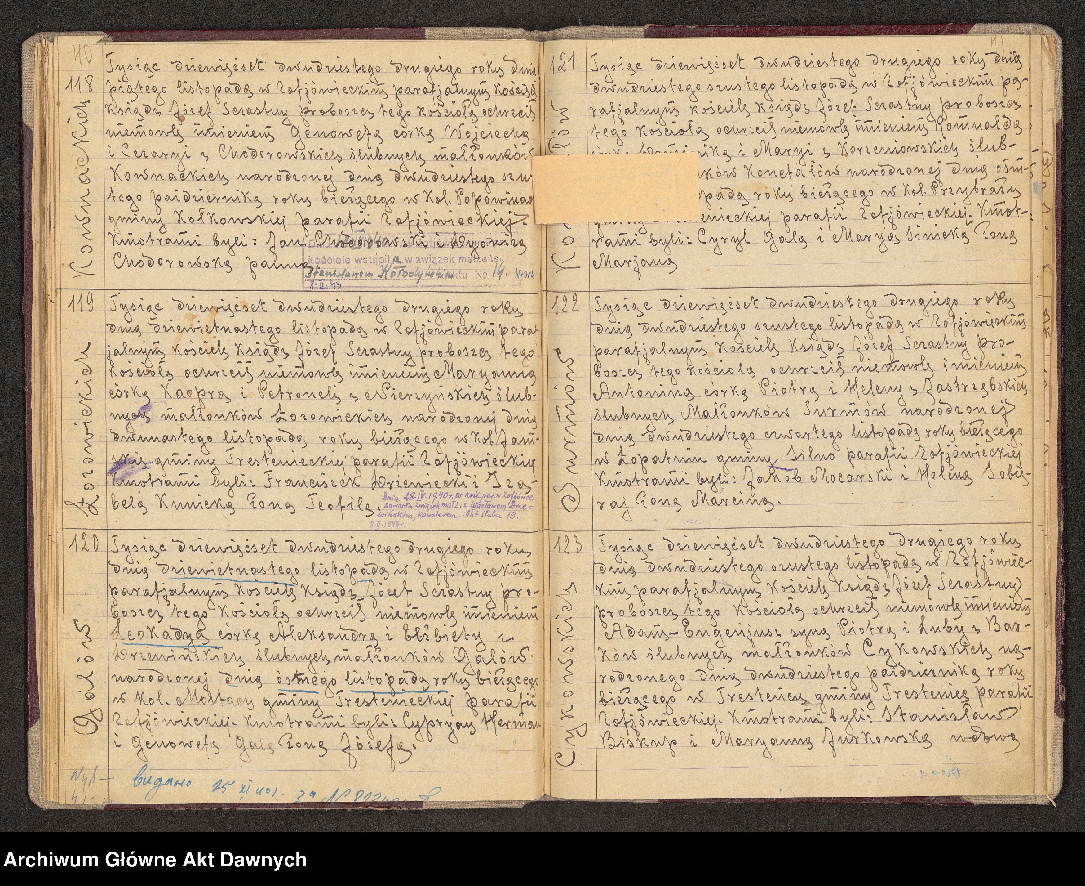 Skan z jednostki: Parafia: Zofiówka. Dekanat: Łuck. Księga metrykalna urodzeń, ślubów, zgonów