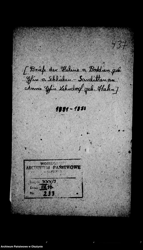 image.from.unit.number "/Helene v. Boddien geb. Gfin v. Schlieben- Sanditten an Anna Gfin Lehndorff geb. Gfin Hahn/"