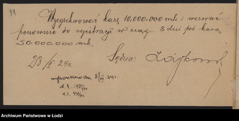 Obraz 13 z jednostki "Majer Spodek, Owsiej Lipszyc – prowadzenie interesów handlowych"