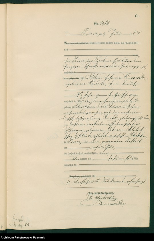 Obraz 13 z jednostki "Księga miejscowa zgonów tom IV"