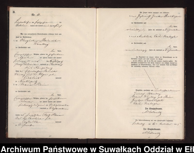 image.from.unit.number "Heiraths-Neben-Register des Preussischen Standes-Amtes Milken Kreis Loetzen"