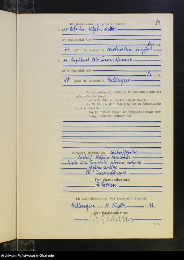 image.from.unit.number "Heirats-Neben-Register Nr 1 - 19 [ Księga małżeństw - wtóropis ]"