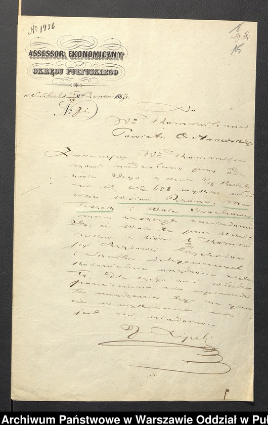 image.from.unit.number "O urządzaniu chłopów wsi Wólka Grochowska i Malaszek wchodzących w skład własności poduchowej Leszczydół, gm. Długosiodło"