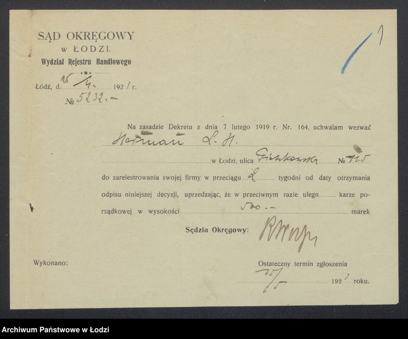 Obraz 3 z jednostki "Lauzer Hersz Herman- sprzedaż przędzy"