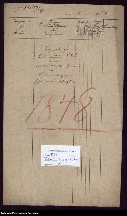 Obraz 2 z jednostki "Verzeichniss der Gebornen und Getauften"