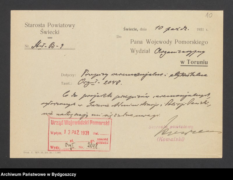 Obraz 12 z jednostki "Reprezentacja Rządu, uroczystości oficjalne i udział w nich Wojewody"