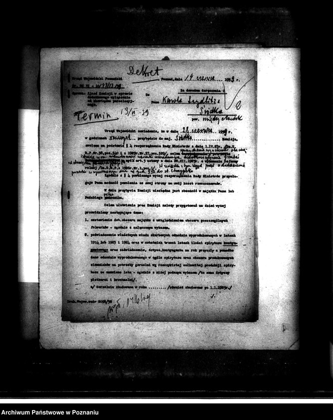 Obraz 6 z jednostki "Majątek Śródka powiatu międzychodzkiego wyłączenie z art. 4 i 5 ustawy o wykonaniu reformy rolnej"