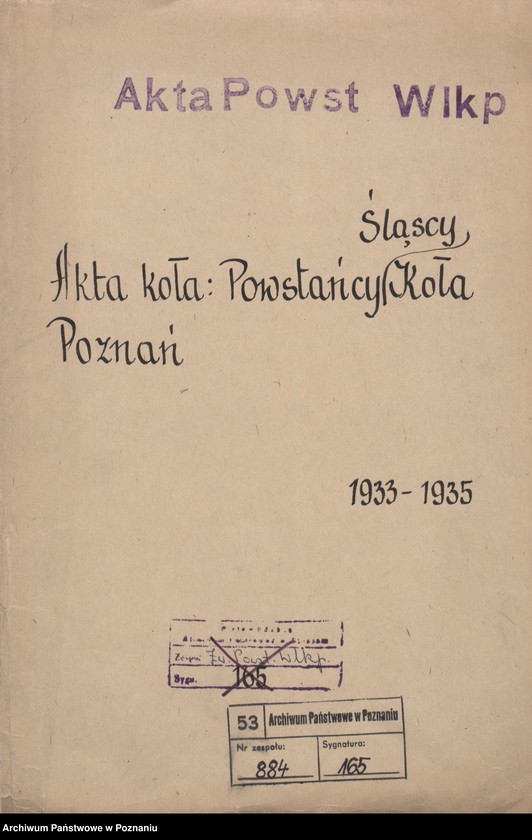Obraz 3 z jednostki "Akta Koła: Powstańcy Śląscy Koło Poznań."