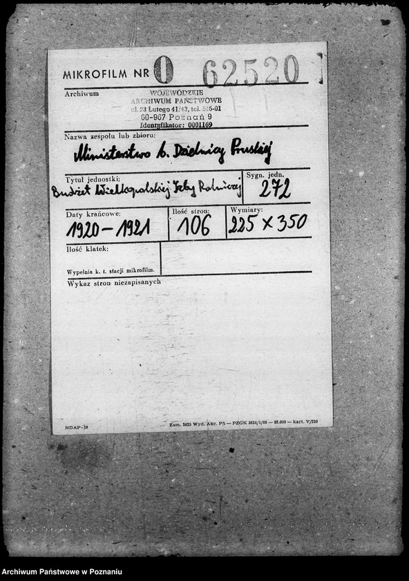 Obraz 2 z jednostki "Budżet Wielkopolskiej Izby Rolniczej na rok 1921"