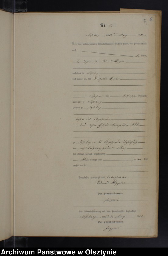 Obraz 8 z jednostki "Sterbe-Neben-Register Nr 1 - 19"