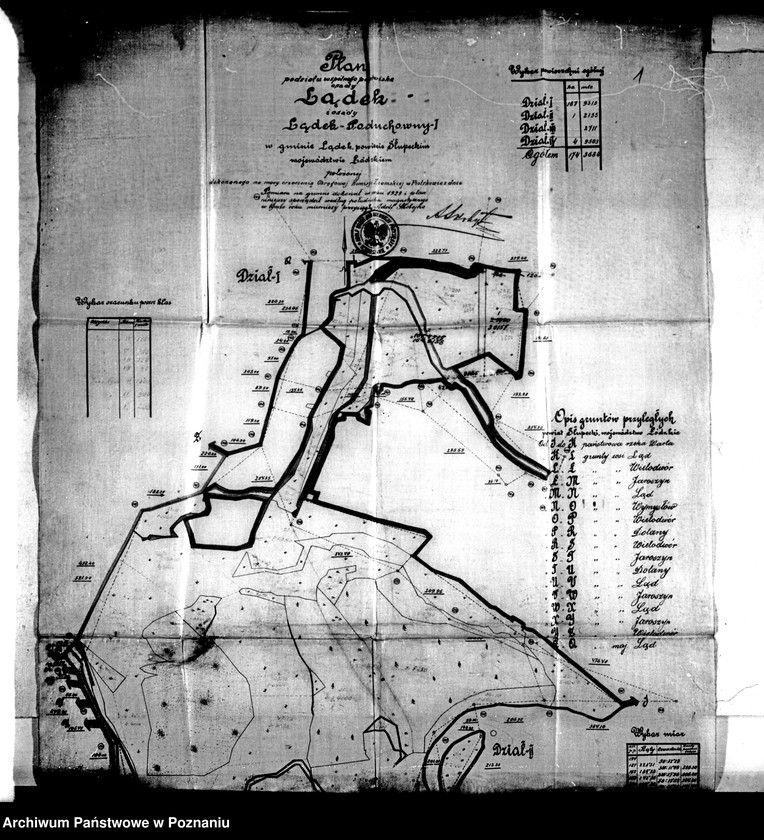 Obraz 4 z jednostki "Plany podziału wspólnego pastwiska osady Lądek i osady Lądek Poduchowny I skala 1:4000"