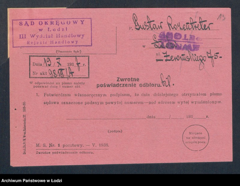 Obraz 15 z jednostki "Gustaw Rozentreter- skład materiałów aptecznych i farb"