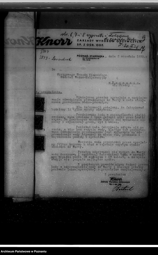 Obraz 11 z jednostki "/Sprawy wodne firmy "Knorr" ul. Starołęcka/"