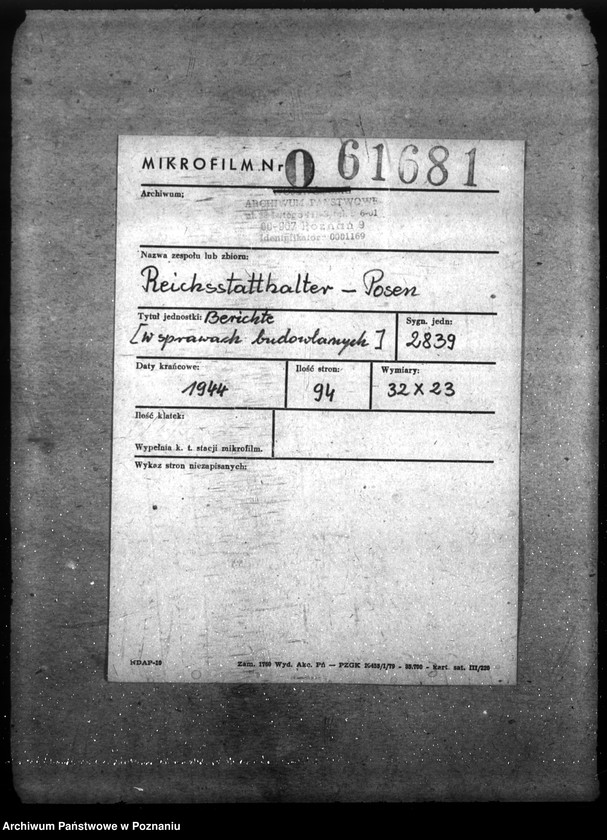 Obraz 2 z jednostki "Berichte - w sprawach budowlanych"