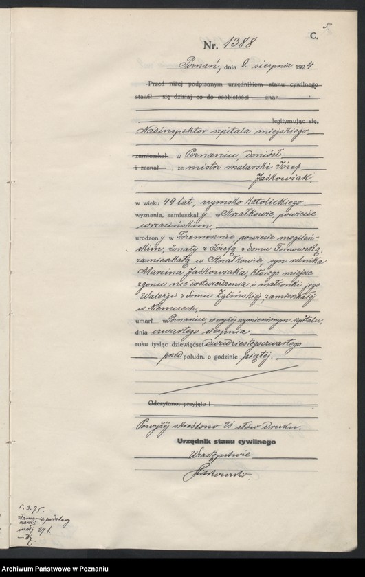 Obraz 7 z jednostki "Księga miejscowa zgonów tom III [Rejestr główny zgonów]"