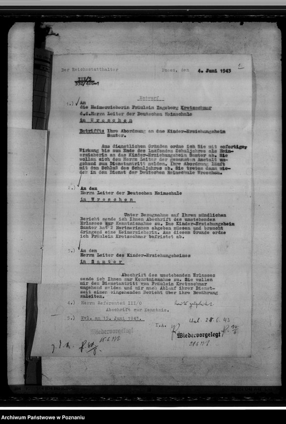 Obraz 6 z jednostki "Kindererziehungsheim Samter (Szamotuły). Oberschule in Samter"