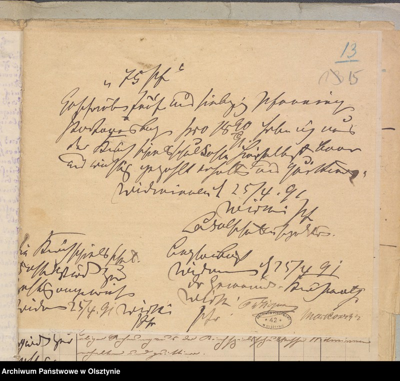 image.from.unit.number "Einnahme und Ausgabe Beläge der Kirchspiels Schulkasse in Widminnen"
