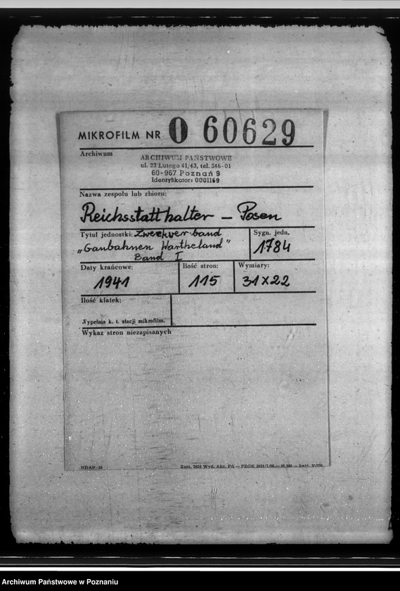 Obraz 2 z jednostki "Zweckverband "Gaubahnen Wartheland" Band I"