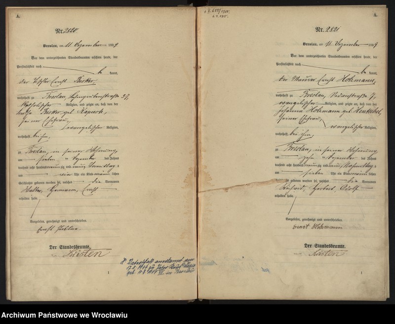 image.from.unit.number "Geburts-Haupt-Register Breslau II 1899 Band 8"