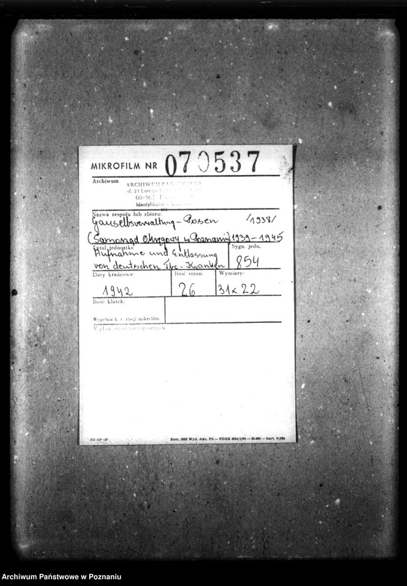 Obraz 2 z jednostki "Aufnahme und Entlassung von Deutschen Tbc-Kranken."