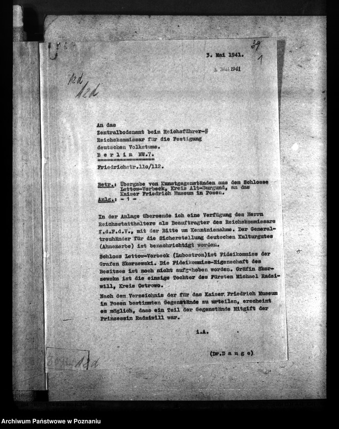 Obraz 5 z jednostki "Sprawozdania i korespondencja w sprawie rejestracji dzieł sztuki na terenie Kraju Warty"