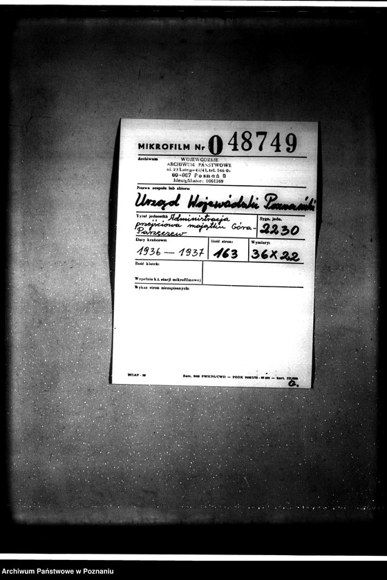 Obraz 2 z jednostki "Administracja przejściowa majątku Góra-Parzęczew"