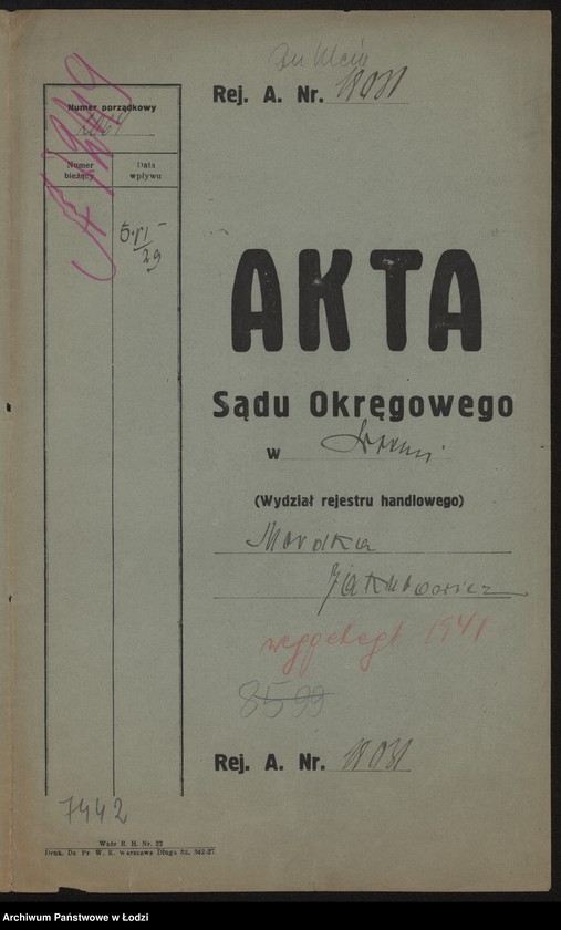 Obraz 2 z jednostki "Mordka Jakubowicz- tkalnia mechaniczna w Zgierzu"