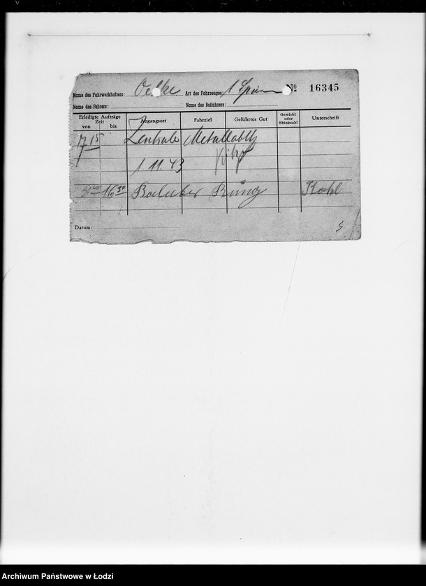 Obraz 8 z jednostki "Theodor Oelke [rachunki za dostawy towarów dla Getta]"