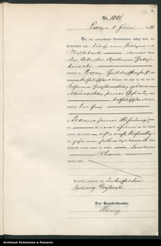 Obraz 16 z jednostki "Księga urodzeń t. III"