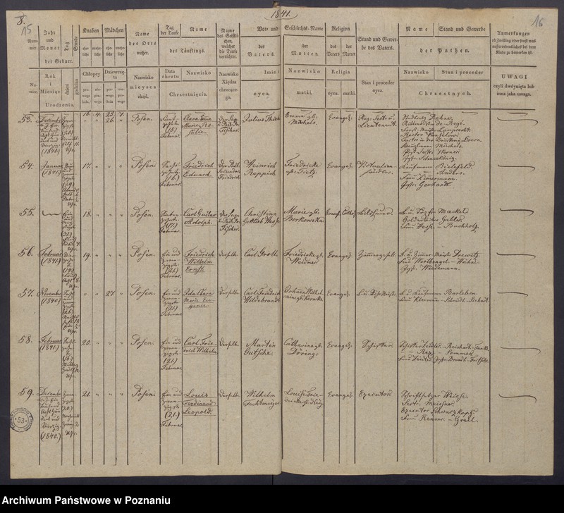 Obraz 11 z jednostki "[Akta urodzeń i chrztów, zgonów i pogrzebów, zapowiedzi i ślubów]"