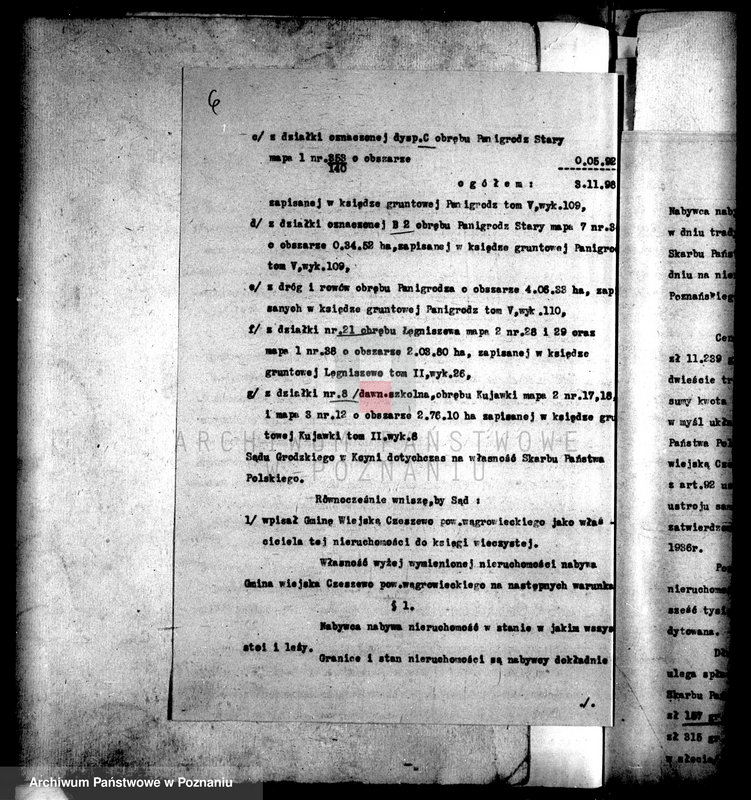 Obraz 13 z jednostki "Przewłaszczenie ziem dotacyjnych Panigródz powiat wągrowieckiego"