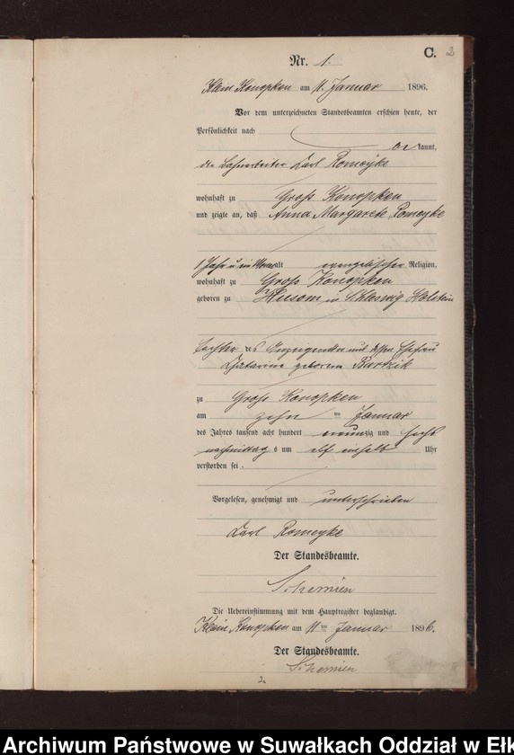 image.from.unit.number "Sterbe-Neben-Register des Preussischen Standes-Amtes Gross Konopken Kreis Loetzen"