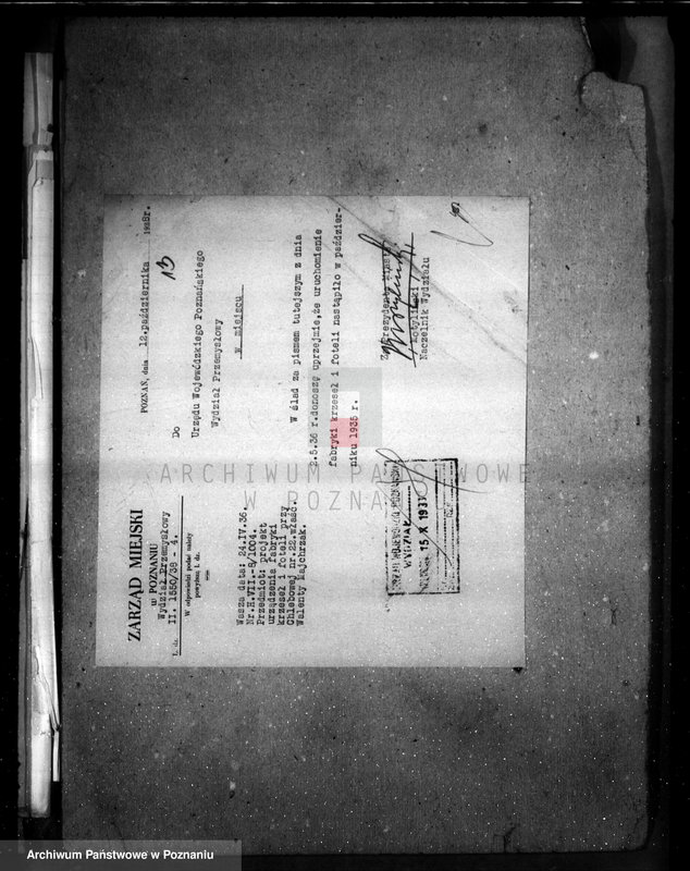 Obraz 17 z jednostki "Zatwierdzenie zakładu przemysłowego /fabryki krzeseł i foteli / W. Majchrzaka w Poznaniu"