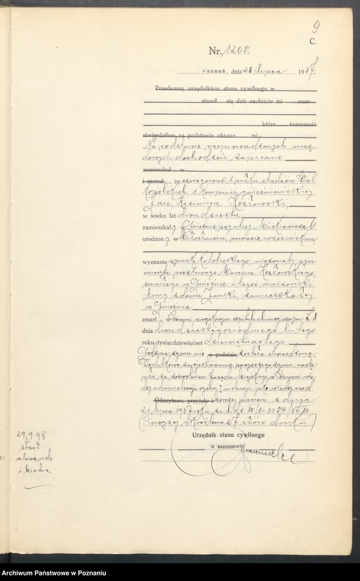 Obraz 11 z jednostki "Księga miejscowa zgonów tom III [Rejestr główny zgonów]"