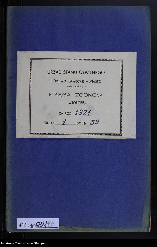 image.from.unit.number "Sterbe-Neben-Register Nr 1 - 39 [ Księga zgonów - wtóropis ]"