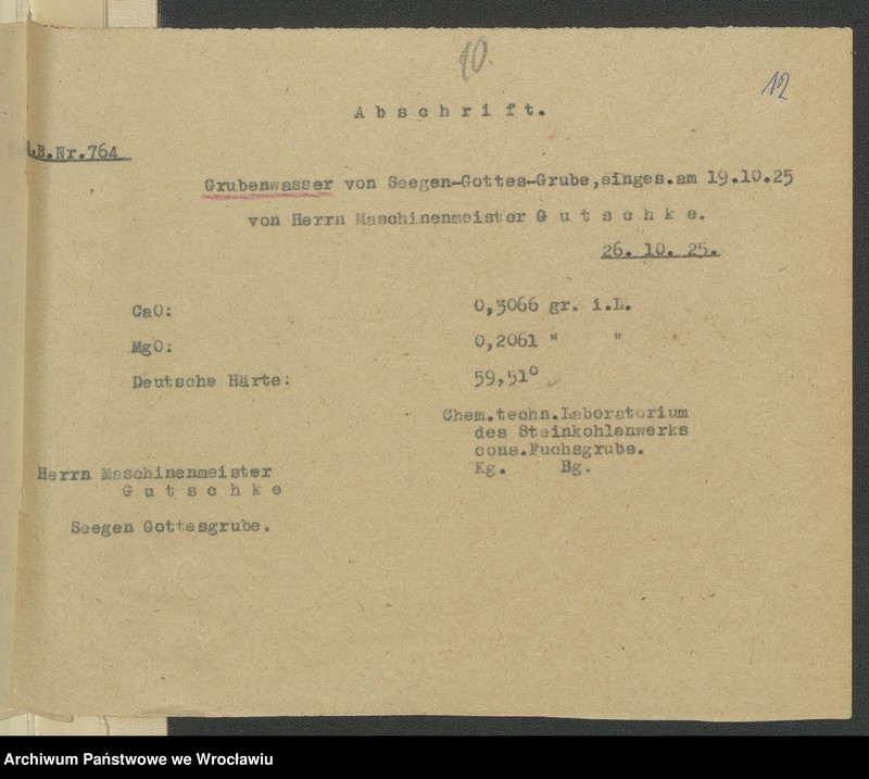 image.from.unit.number "Antrag auf Sicherstellung hilfsw. Verleihung u. Wasserrechten und deren Eintragung in das Wasserbuch für das Steinkohlenbergwerk Cons. Seegen-Gottes-Grube zu Altwasser Kr. Waldenburg i. Schl. Tiefbau-Schacht-Anlage I+II"