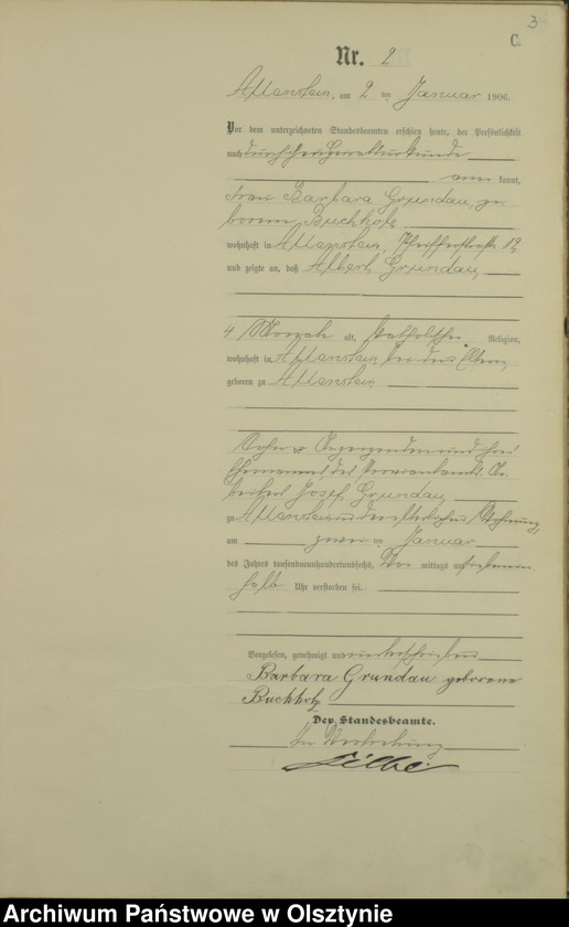 image.from.unit.number "Sterbe-Haupt-Register Tom I, Nr 1-397"