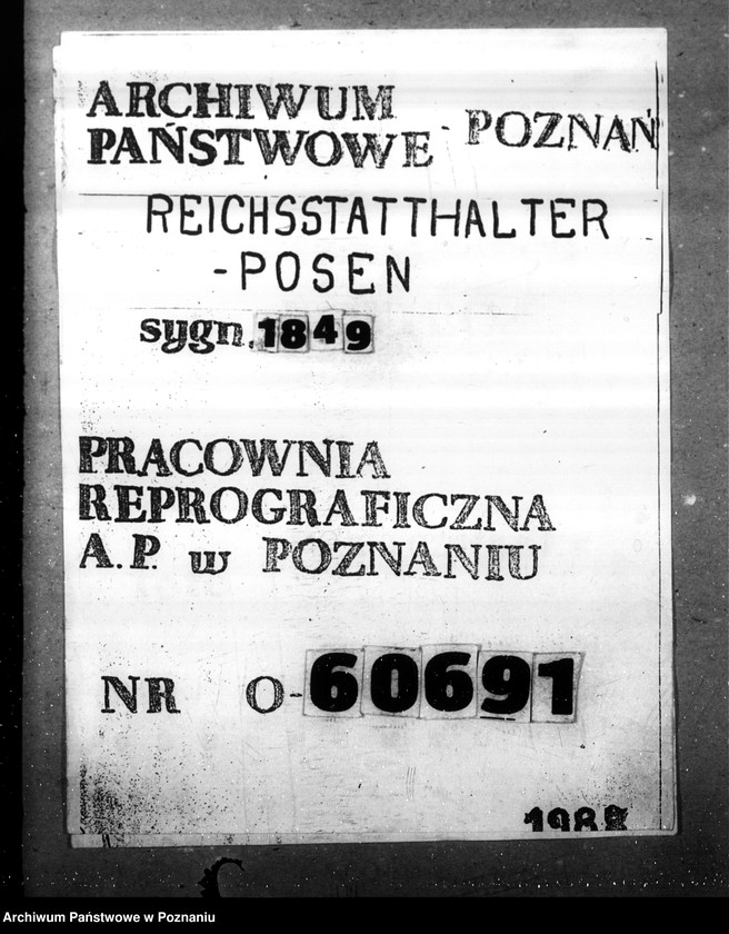 Obraz 1 z jednostki "Kirchenbücher - Gausippenamt. Verwaltung der Landkreise. Landesplannungen. Polenpolitik. Todesursachenbezeichnung. Leuchtpetroleum."