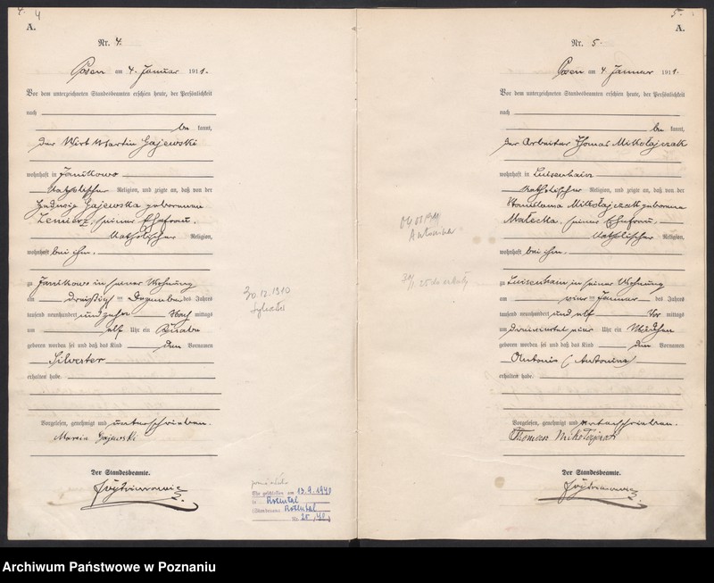 Obraz 5 z jednostki "Księga miejscowa urodzeń [Rejestr główny urodzeń]"