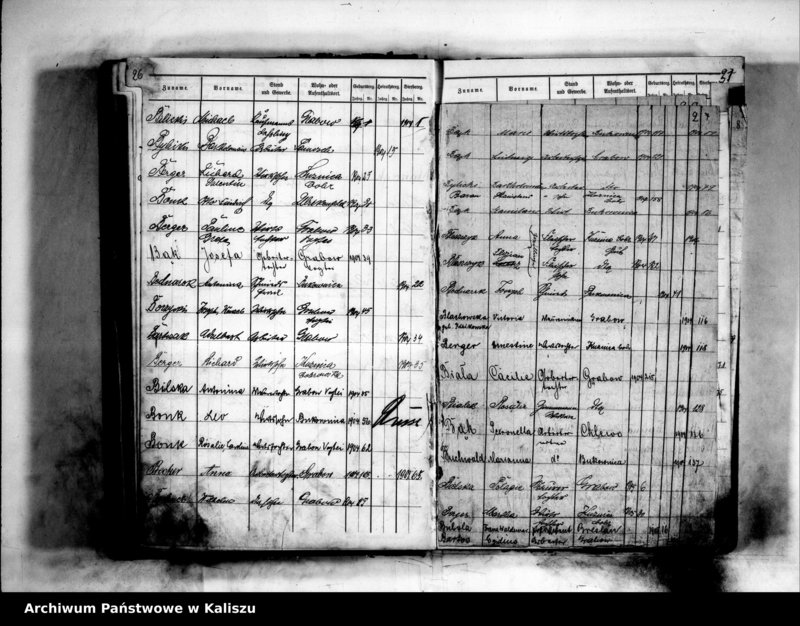 Obraz 18 z jednostki "[Skorowidze urodzeń, małżeństw, zgonów]"