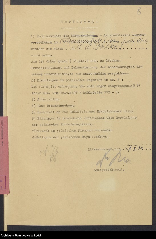 Obraz 10 z jednostki "Moszek Szyja Falke- skład skór"