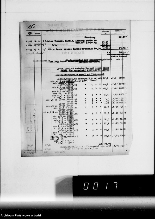 Obraz 14 z jednostki "W. [rachunki za dostawy towarów dla Getta]"