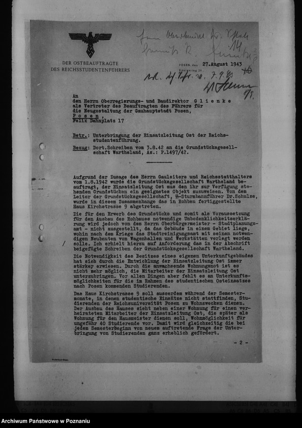 Obraz 18 z jednostki "Umbau- und Ausbauarbeiten für die Reichsuniversität Posen"