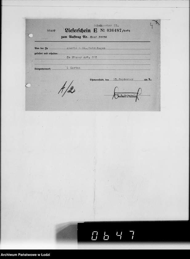 Obraz 8 z jednostki "I a Kauf-Aufträge. A-J. [Przybory szewskie i techniczne]"