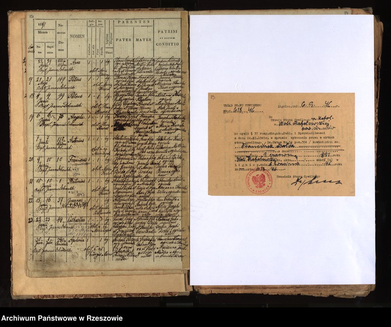 image.from.unit.number "Księga urodzeń - Wola Rafałowska"