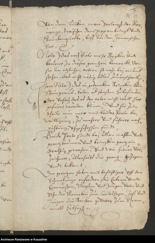 image.from.collection.number "Granice miasta Koszalina. Tom I: 1558-1689 [odpis dokumentu z 1337 roku]111"
