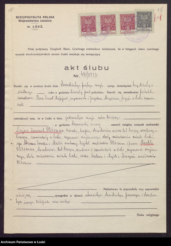 Obraz 20 z jednostki "Lajwe Zanwel Gliksman, Rajzla Gliksman, Lewi Zanwel Gliksman- sprzedaż przędzy"
